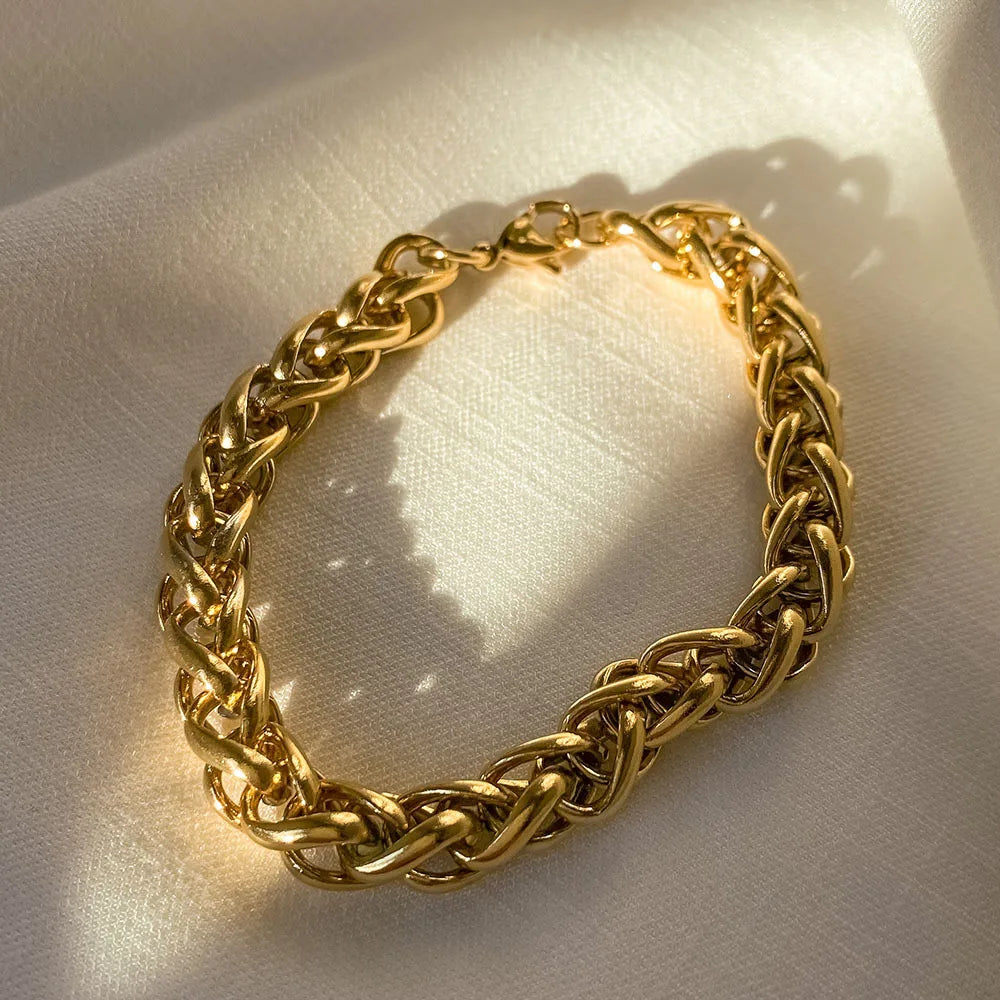Hot Design 18K Gold Plating Link Chain s Stainless Steel Thick Rope Chain s