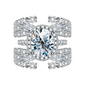 Luxury Jewelry Solitaire 3ct  Moissatine Diamond  Oval Halo Rings Set for Women Real 925 Sterling Silver for Women Engagement