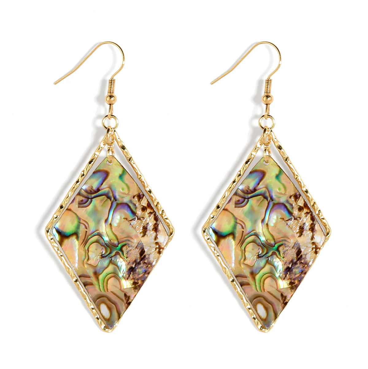 Trending Jewelry Products 2026 New Arrivals Gold Plated Hawaii Abalone Shell Creative Weekly Geometry Funky Earrings for Women