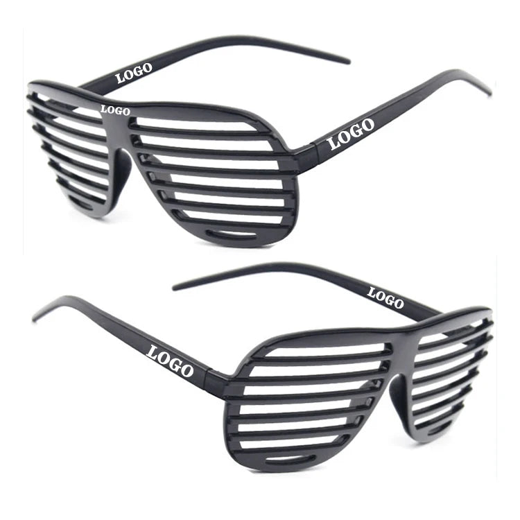 OEM Custom Made Shutter Shades Celebration Party Decorative Sun Glasses Plastic Sunglasses for Ladies Men