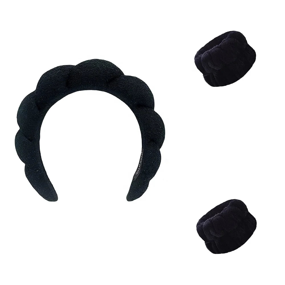 Make up Hair Accessories Washing Face Hairbands Spa Skincare Head Band Twisted Bubble Spa Headband Wrist Washband Face Wash Set