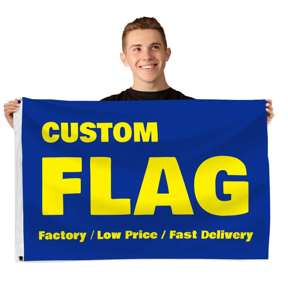 Good Quality 3 X 5 ft 90x150cm Custom Promotion Fabric Digital Print 3x5 Ft Double Sided 3x5ft Custom Flag Banner With Logo