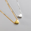 Fashion Simple Love Necklace 925 Sterling Silver Gold Plated Fine Jewelry Box Chain Heart Clavicle Necklace