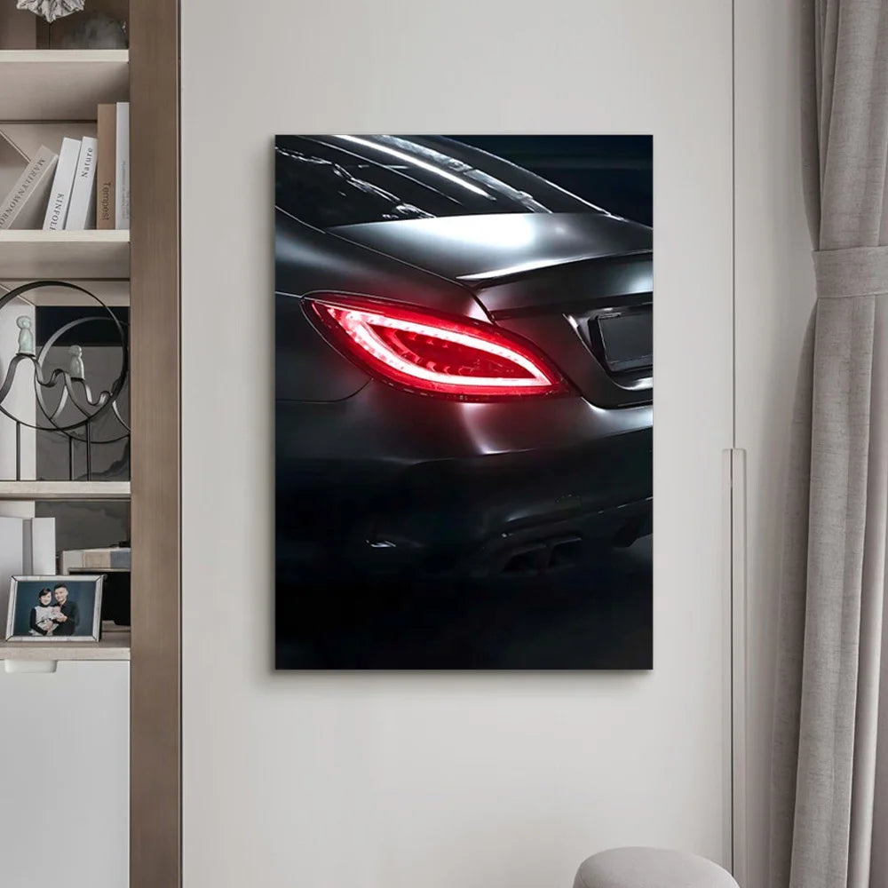 JZ Kids Room Large Lighted Home Decor Artwork Canvas Print Car Poster Illuminated Painting 3D Led Wall Art Decor