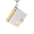 Personalized Book Pendant Necklace Customized Engraved Name Date Stainless Steel Adjustable Chain