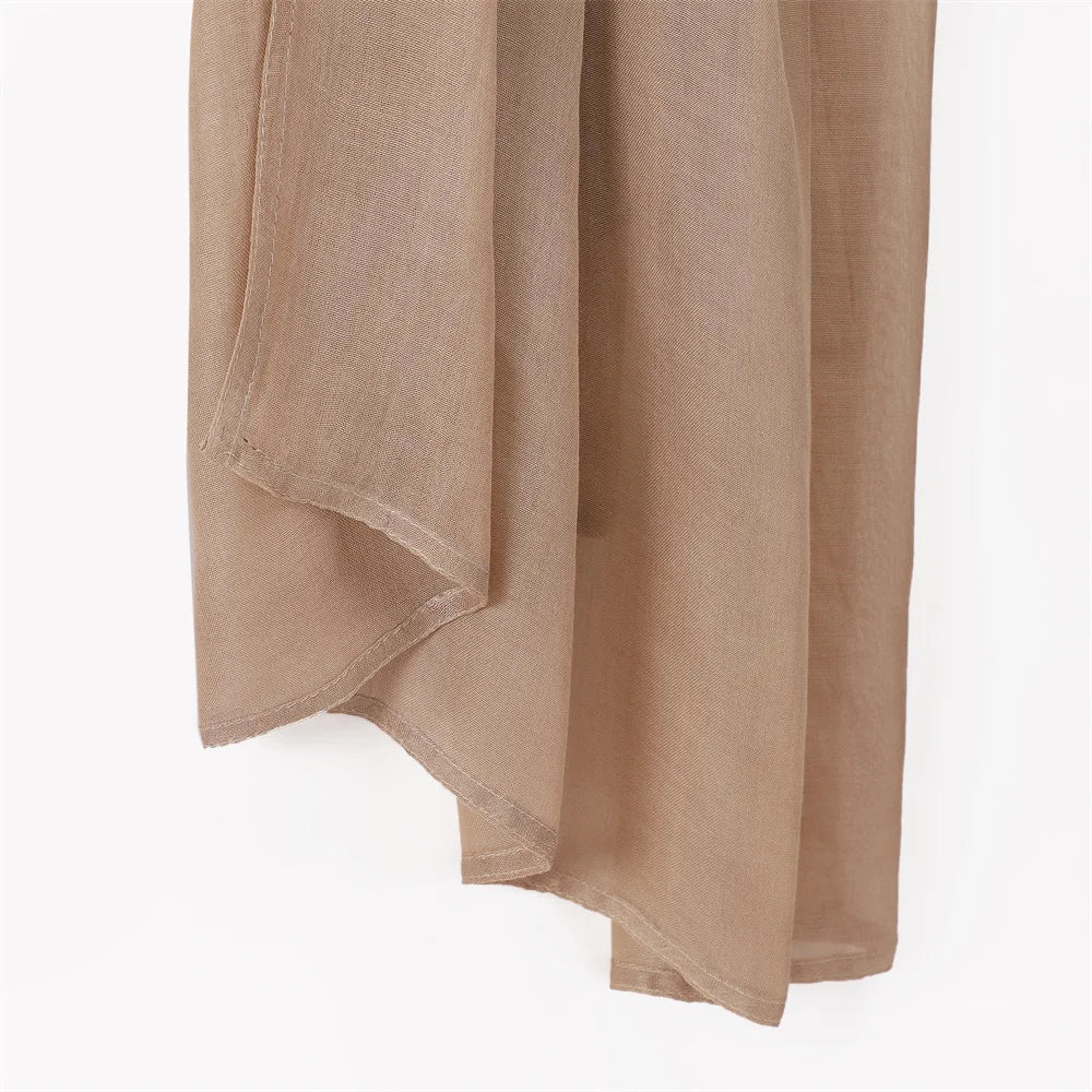 Premium Rayon Viscose Cotton Scarf Double Stitching Trim Maxi Long Shawl Lightweight Breathable Woven Modal Hijab Muslim Spring