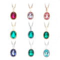 Wholesale Price Starsgem DEF Oval Shape Lab Color Gemstones 10k 14k 18k Gold Emerald Sapphire Ruby Paraiba Necklace