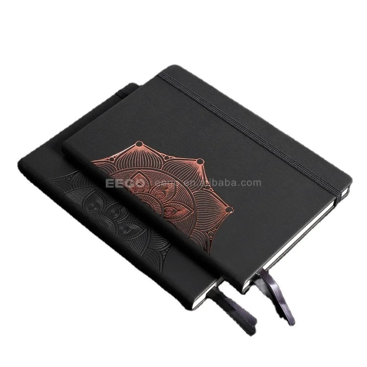 Wholesale Custom A5 with Elastic Strap Pu Journal Diary Notebook Printed Brand Logo Diary Notepad Note Book PU Leather Notebook