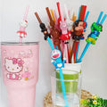Creative Cartoon Straw Gift Animal Plastic Art Straw Telescopic Bend Children Drink Drink Straws