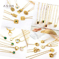 Ason Manufacturer Stainless Steel Crystal 18K Necklace Gold Plating Fashion Pendant Women Jewelry Waterproof Bulk Chain Necklace
