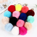 Factory Wholesale 51 Colors Soft Rabbit Furry Keychain 6 cm Size Fashion Bag Car Cellphone Decoration Pom Pom Fanda Brand