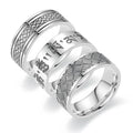 Simple Titanium Steel Punk Gothic Tibetan Scripture Retro Men's Stainless Steel Corrosion Drip Ring