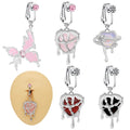 Gaby New Arrive Fake Piercing Clip on Heart  Fake Piercing Belly Wholesale Fake butterfly Belly Button Ring Fashion Jewelry