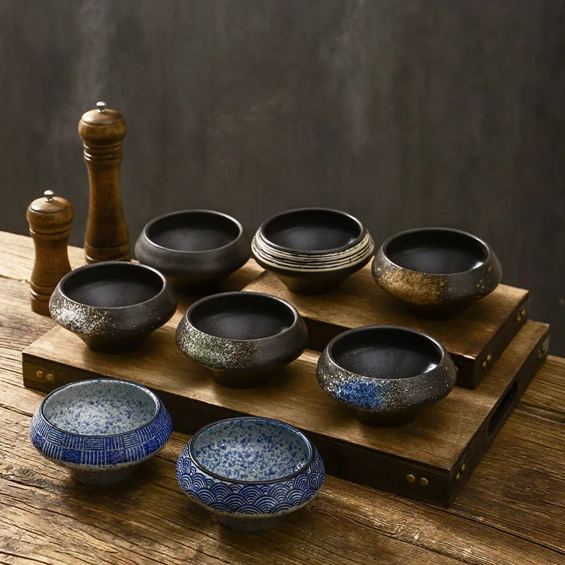 Wholesale Large Round Soup Retro Round Ceramic Deep Plate Restaurant Salad Bowl Tableware