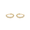 American European Fashion Jewelry 925 Sterling Silver Round Zircon Bead Gold Plated Hoop Earrings Women