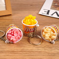 Wholesale Simulation Popcorn Keychain Realistic Food Snack Cup Key Ring