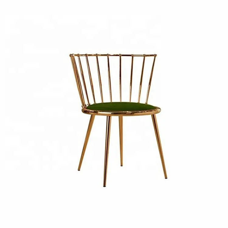 Cantori Modern Luxurious Dining Chair Stainless Steel Gold Chromed Green Velvet Fabric for Home and Banquets