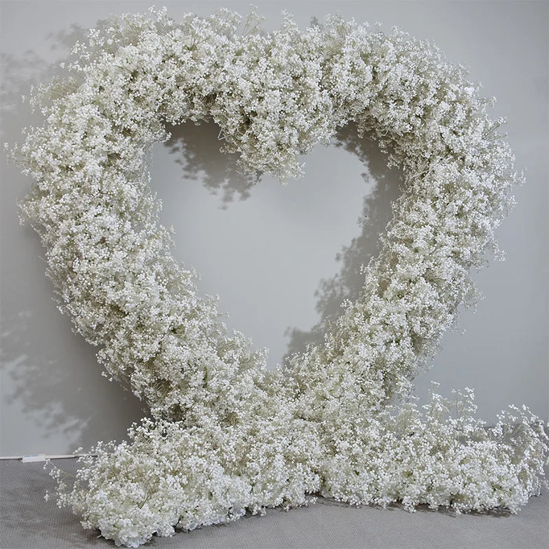 L-HFA030 Wholesale Wedding Heart Shaped Flower Arch Artificial Flower for Heart Arch Backdrop Heart Arch with Flowers for Events