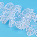 Pretty Floral Wedding Bridal Embroidery Cord Lace Trim With Sequins LT2437B