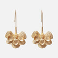 2020 New ZA Earrings Vintage Gold Metal Long Teardrop Flower Earrings for Women Irregular Maxi Pendant Earrings Jewelry Party