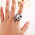 Fatingna Custom Wholesale Stainless Steel Casting Rings Mens Punk Style Lion Head Finger Ring for Men