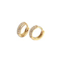 925 Silver Small Large Cubic CZ Pave Thick Gold Huggies Hoop Earrings Diamond Micro Pave Earrings