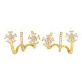 ZUOLA Hot Selling Retro No Fade Zircon Earrings 18K Gold Plated Brass Earrings Creative Design Luxury Flower Earring for Women