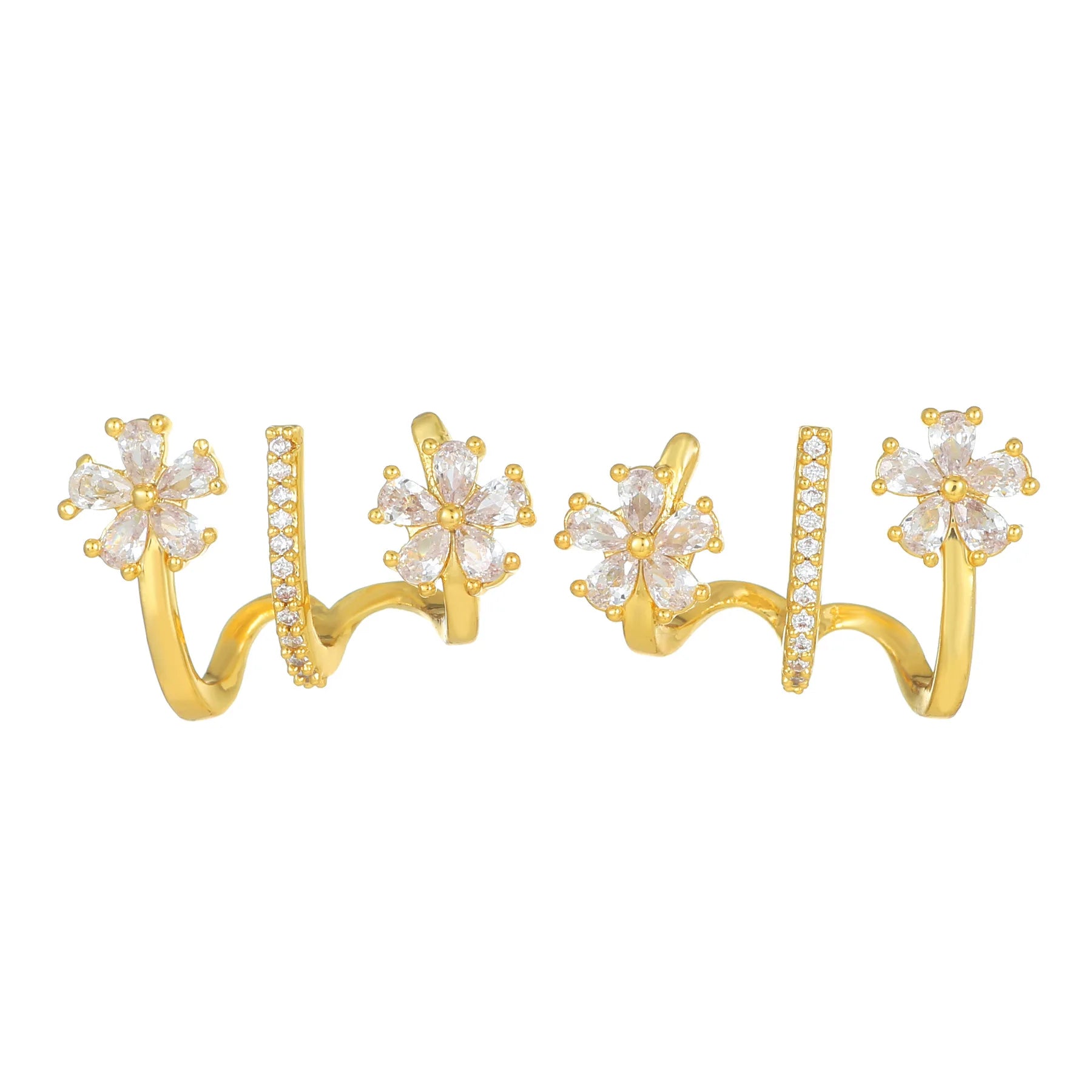 ZUOLA Hot Selling Retro No Fade Zircon Earrings 18K Gold Plated Brass Earrings Creative Design Luxury Flower Earring for Women