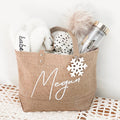 Custom Beach Tote Bag with logo Canvas Jute Bridal Gift Bags Eco Reusable Grocery Bag for Men and Women MegaBDM