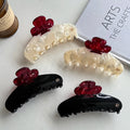 Sweet and High-End Plum Blossom Hair Clip for Women Acetic Acid with Diamonds European and American Style Trendy and Fresh