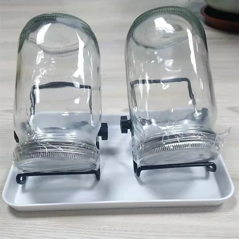 16oz 32oz Complete Seed Sprouting Jar Kit Wide Mouth Mason Jars With Stainless Steel  Sprout Lids and Blackout Sleeves