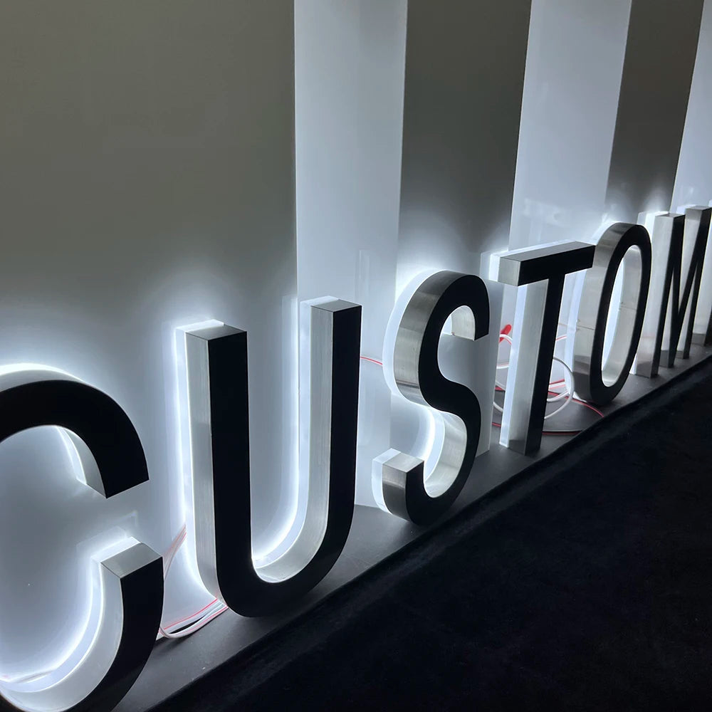 Illuminated Logo Sign 3D Glow Outdoor Advertising Led Sign Board Business Signboard Designs for Shop Channel Letter