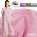 53/54" Stock Solid European Flax 100% Linen Fabric 120GSM Anti-Static GOTS Certified for Clothing Arts Crafts Lightweight Fabric