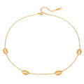 J&D 18K Gold Plated Stainless Steel Four Shell Accessories Necklace 38+5cm