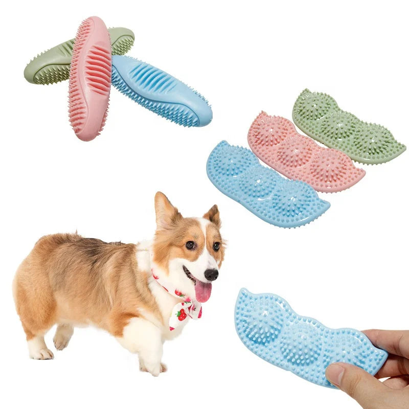 New Pet Product Eco Friendly Interactive Pet Teeth Cleaning Molar Toy Rubber Dog Chew Toys Peas Dog Toy