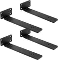 Rustic Industrial Black 6-Inch 1/5'' Thick Hidden Metal Steel L Bracket Wall Shelving Supports Metal Shelf Bracket