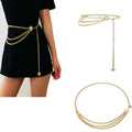 Retro Chain Belts Women Dress Waistbands Multilayer Long Tassel Waist Chain Belly Body Belt Fashion Jewelry
