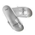 Anti-skid Safe Bathroom clear Top Slipper Summer Beach Fashionable Pvc Mens Slides Custom 3d Rubber Printed logo Women Footwear