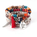 Best Sell Wholesale Bohemian Bracelets for Women Stretch Multilayer Colorful Beads Bracelet with Charm Jewelry