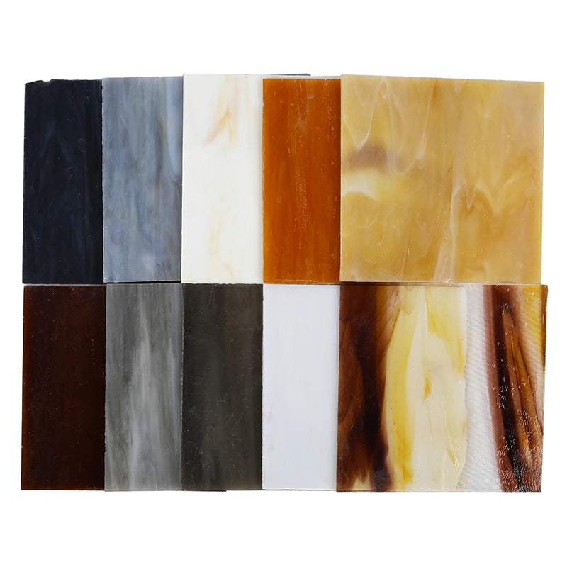 10x10cm 3mm Thick Opal Stained Glass Sheet-Variety Color-Tiffany Glass Mosaic for DIY Art Hobby and Room Decor