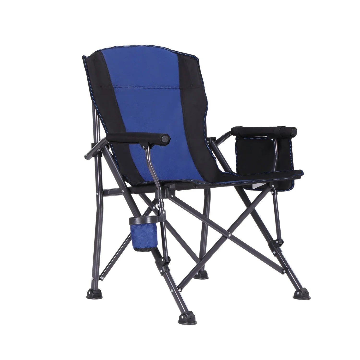 YILU Folding Patio Metal Chairs Outdoor Portable Camping Beach Chair with Armrest for Fishing Park Garden Use