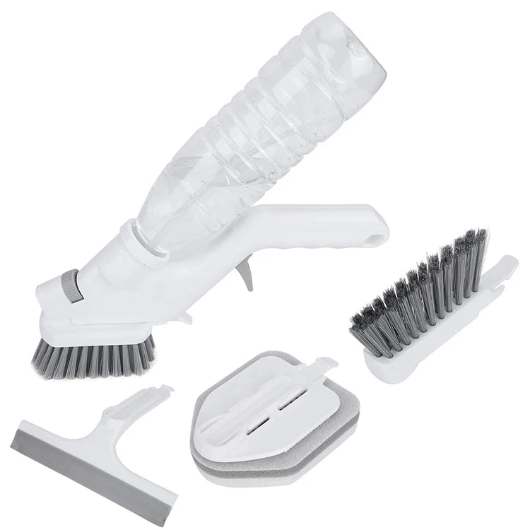 Multifunction Long Handle Cleaning Brush with Removable Brush Sponge Set Dish Scrub Brush Kitchen Set