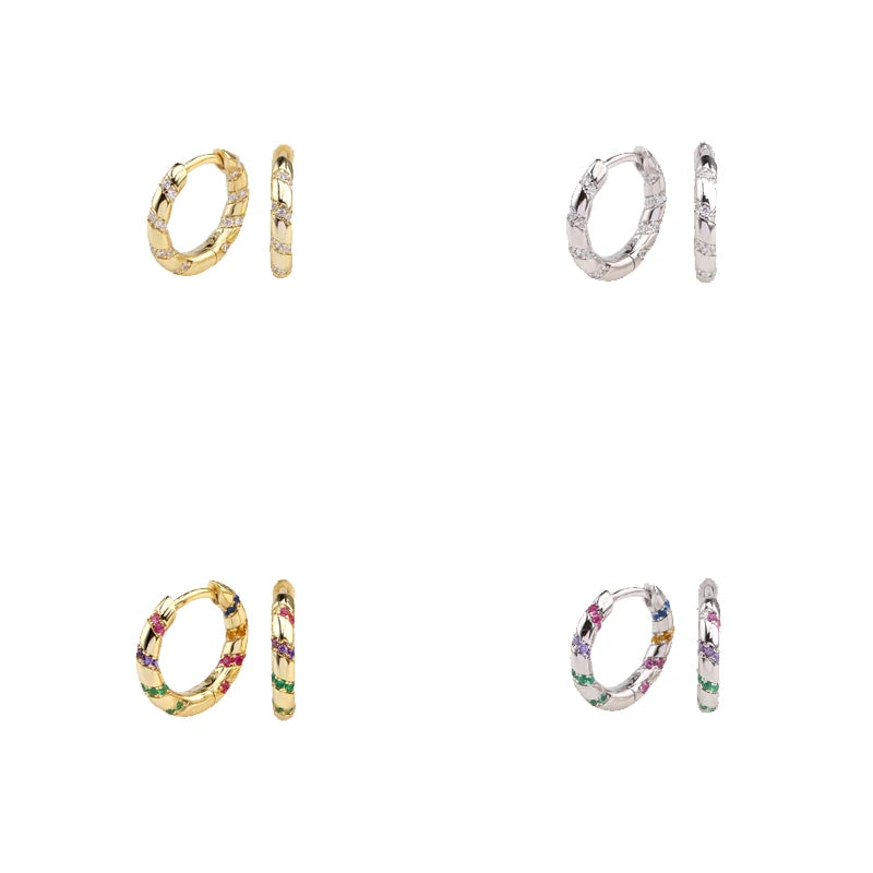 Popular Design 925 Sterling Twist Silver Zircon for Women Hoop Earring Accessories
