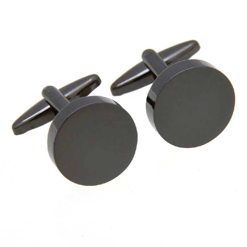 Wholesale Gun Metal Blank Simple Cufflinks Custom Mens Suit Shirt Fashion Accessory Wedding Tuxedo Trendy Jewelry Gift Set
