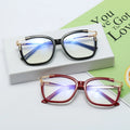 Hot Selling Trendy Anti-blue Spectacles Fancy Oversize Chipped Square Frame