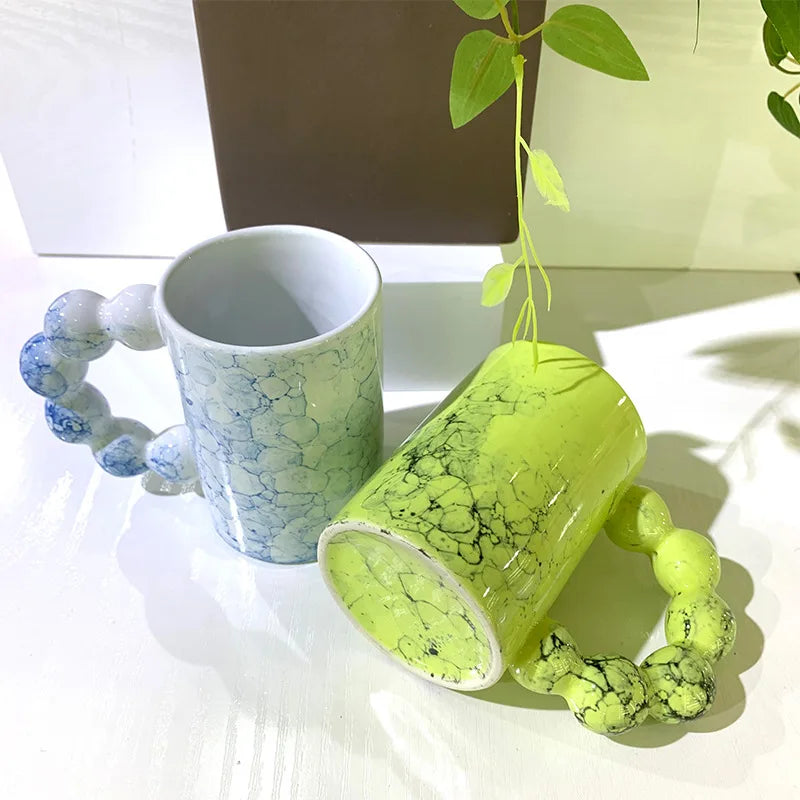 South Korea INS Big Ear Cup Sugar Gourd New Ceramic Mug Big Handle Office Water Cup Coffee Mug