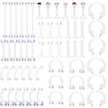 Transparent Acrylic Bar Cartilage Curved Eyebrow Labret Nose Tongue Horseshoe Ring Body Piercing Jewelry