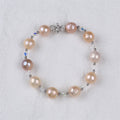 Edison Baroque Freshwater Pearl Bracelet for Women Fashionable Fine Jewelry with Diamond Natural Irregular Color for Gifts