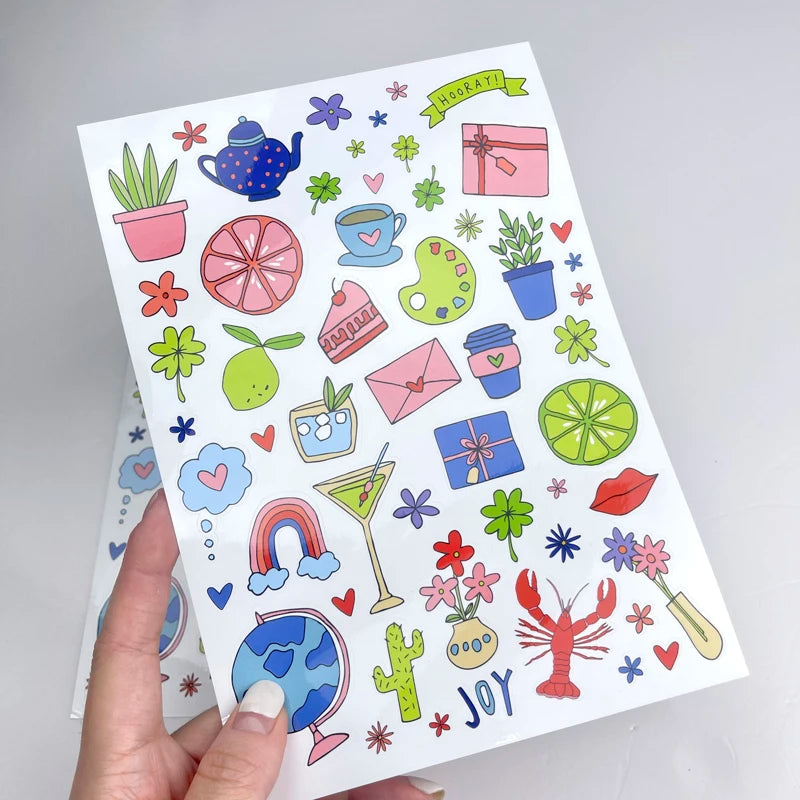 Low MOQ Custom Printing Kiss Cut Sticker Decorative Cute Self Adhesive Die Cut Sticker Sheets