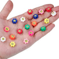 10mm Flower Smiling Face Polymer Soft Clay Slice DIY Handmade Jewelry Making Mixed Color Necklace Bracelet Loose Beads Wholesale